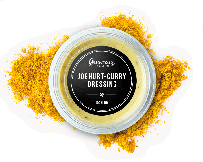Joghurt-Curry Salatdressing aus biologischer Landwirtschaft