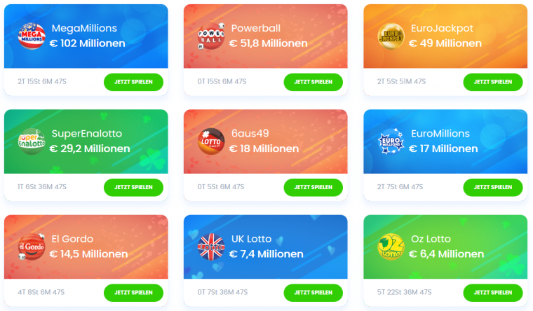 Jinni Lotto Spielangebot