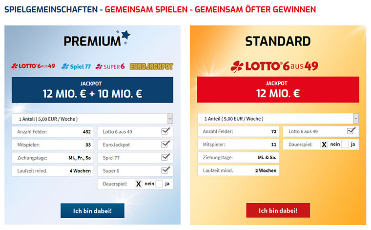 Lotto-Online.net Spielgemeinschaften