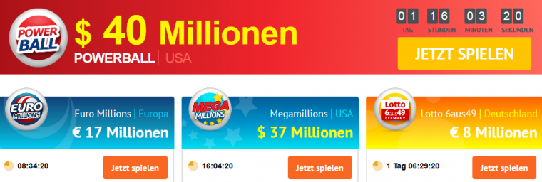 LottoKings Spielauswahl